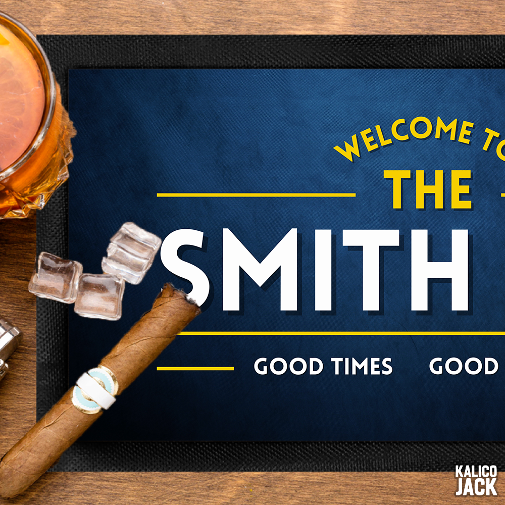 Personalised Good Times Good Friends Bar Mat