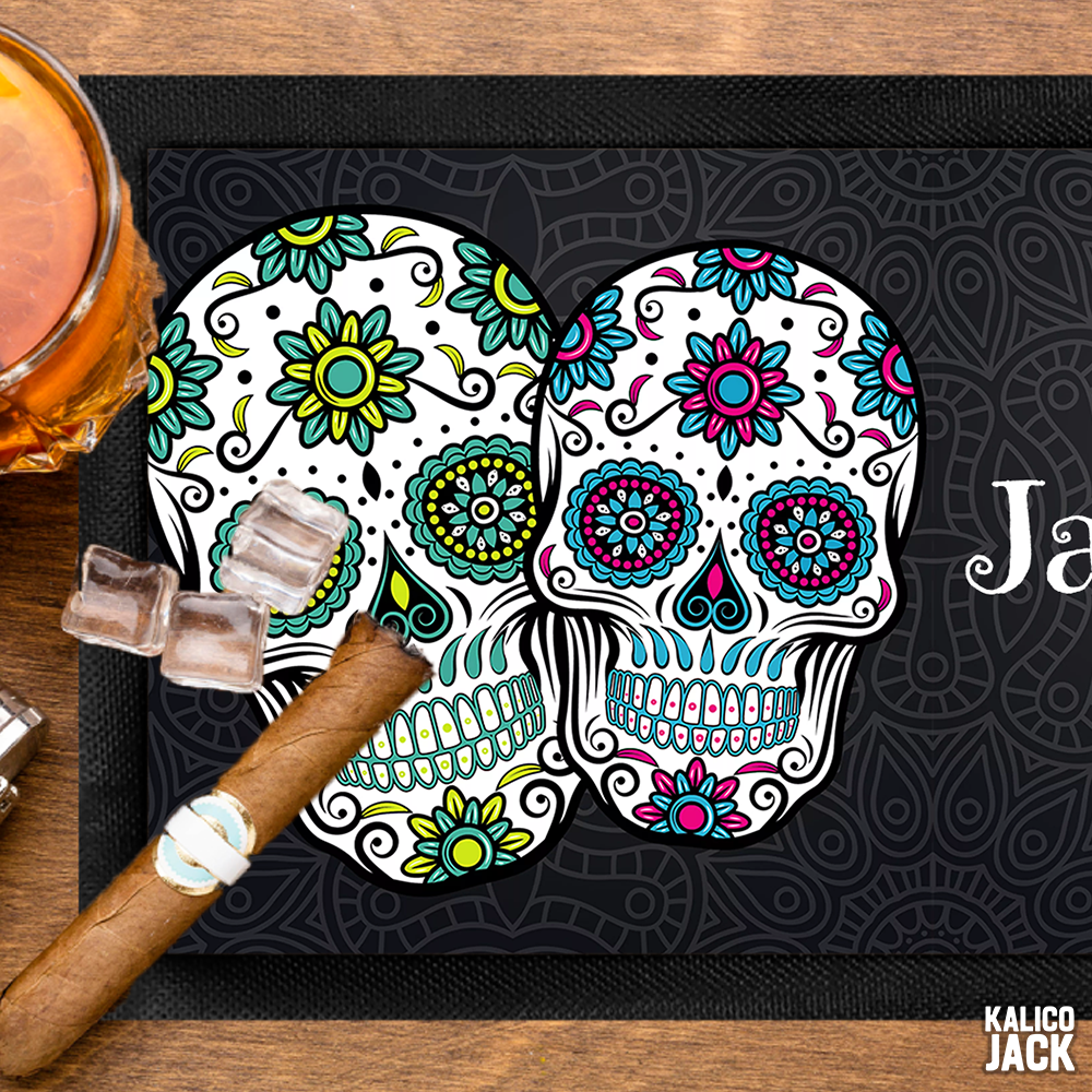 Personalised Sugar Skull Bar Mat