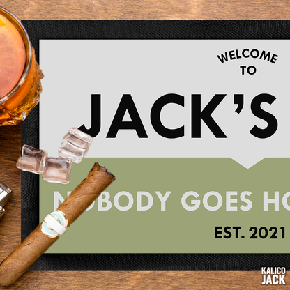 Personalised Nobody Sober Bar Mat