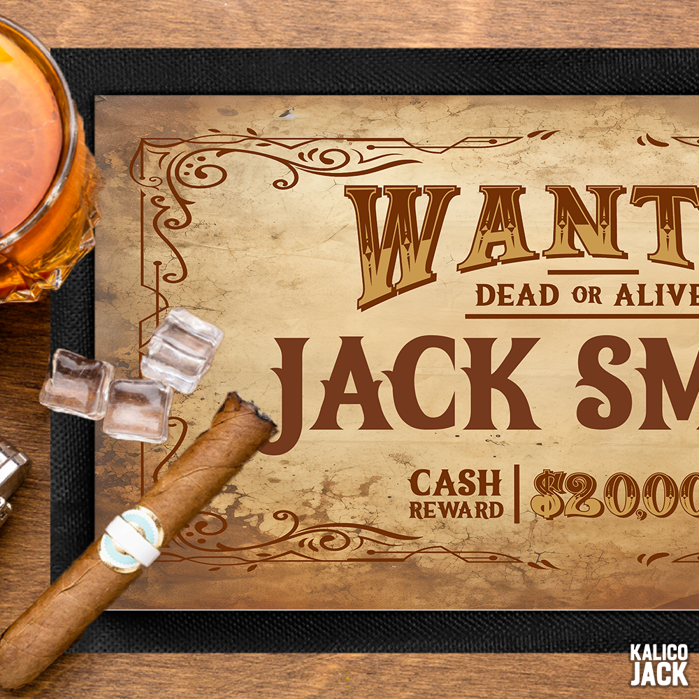 Personalised Wanted Bar Mat