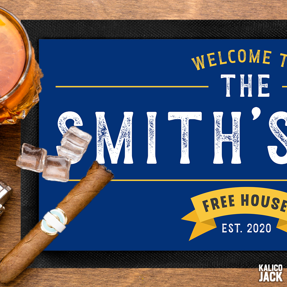 Personalised Welcome to Bar Mat