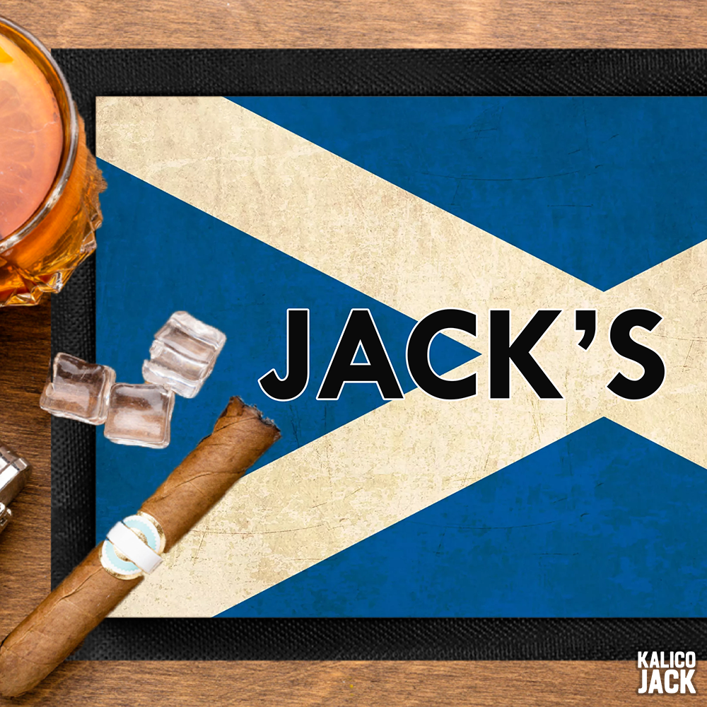 Personalised Scottish Flag Bar Mat