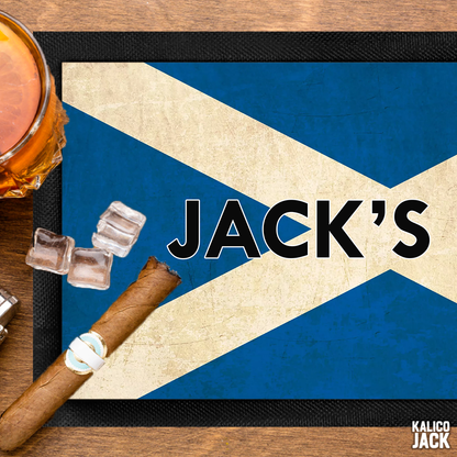 Personalised Scottish Flag Bar Mat