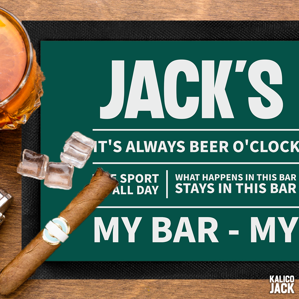 Personalised My Bar My Rules Bar Mat