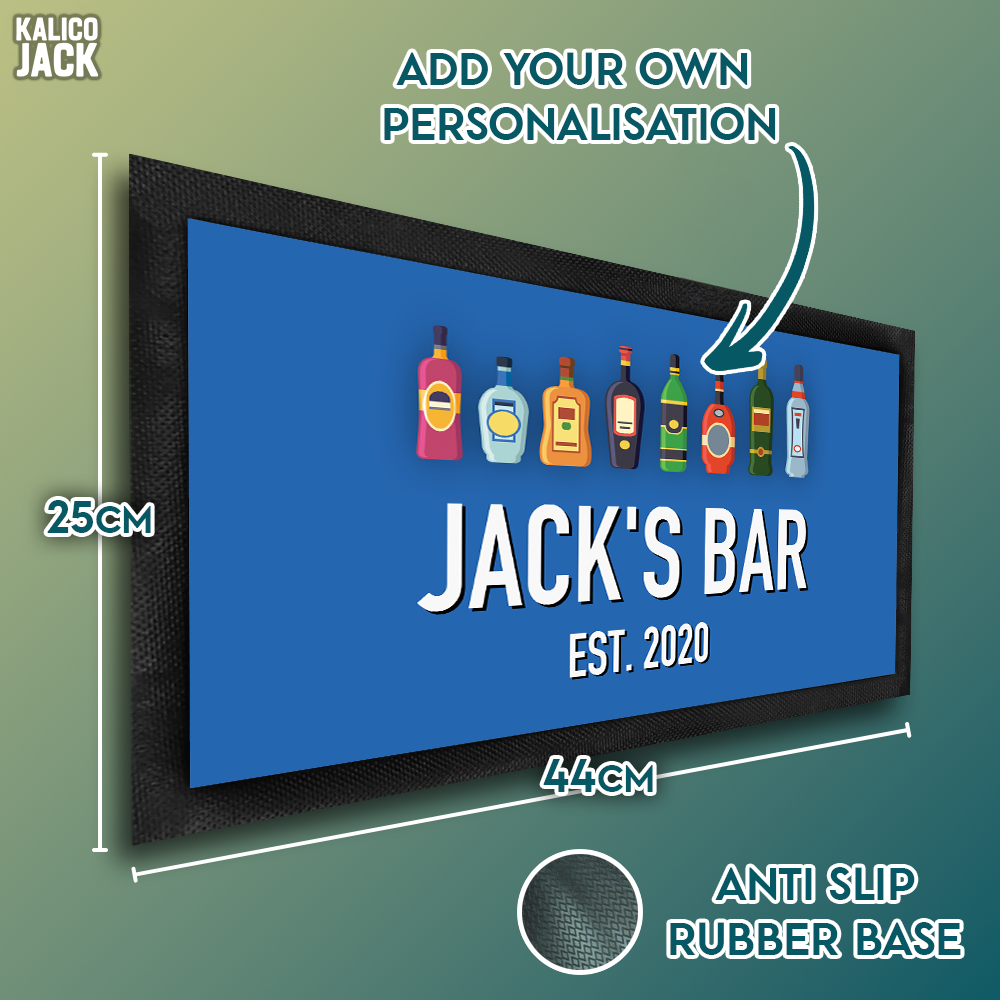 Personalised Spirit Bottle Bar Mat
