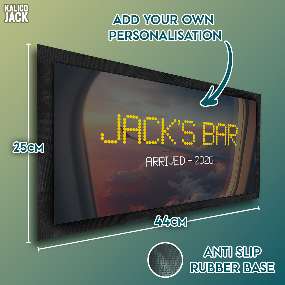 Personalised Airplane Window Bar Mat