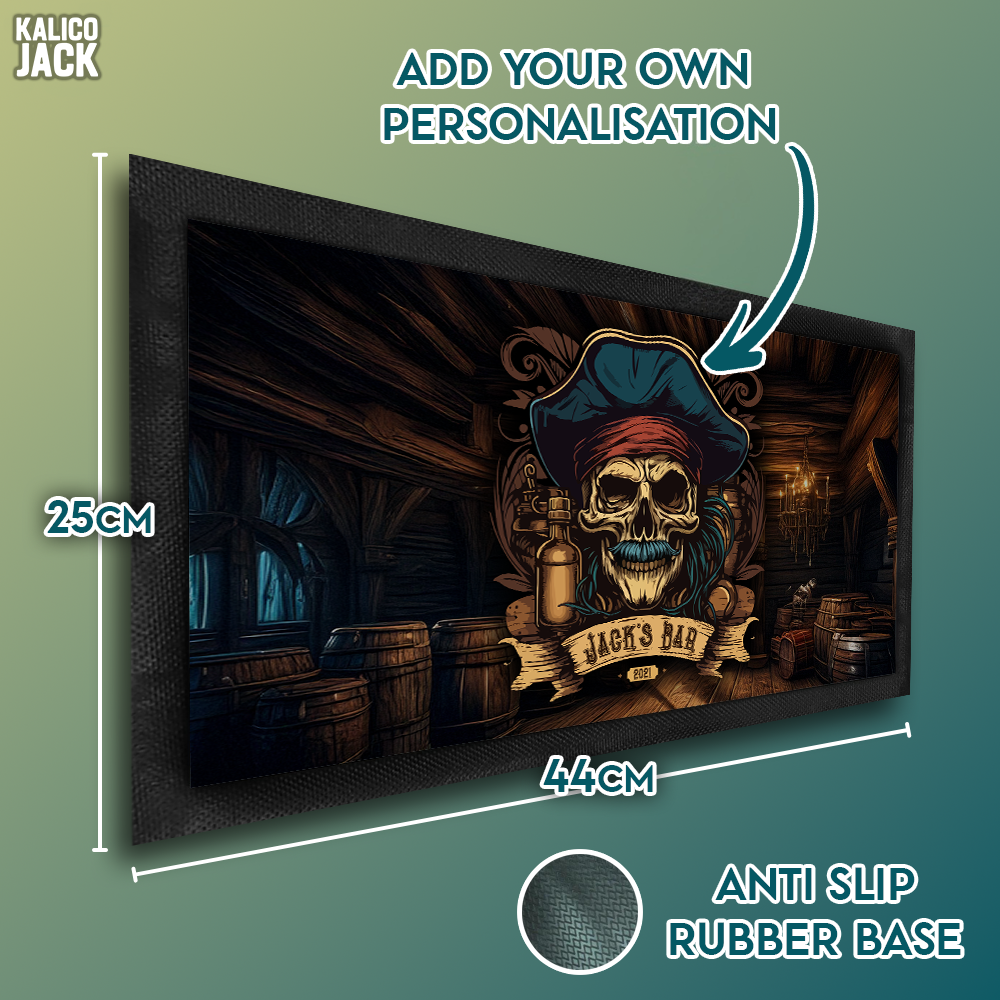 Personalised Pirate Bar Mat