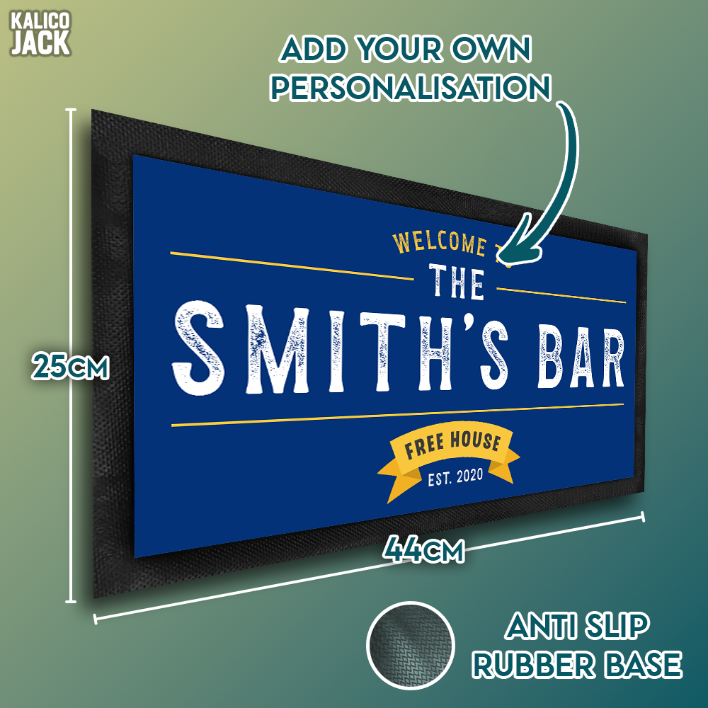Personalised Welcome to Bar Mat