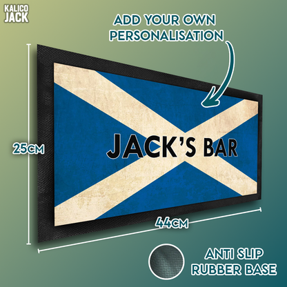 Personalised Scottish Flag Bar Mat