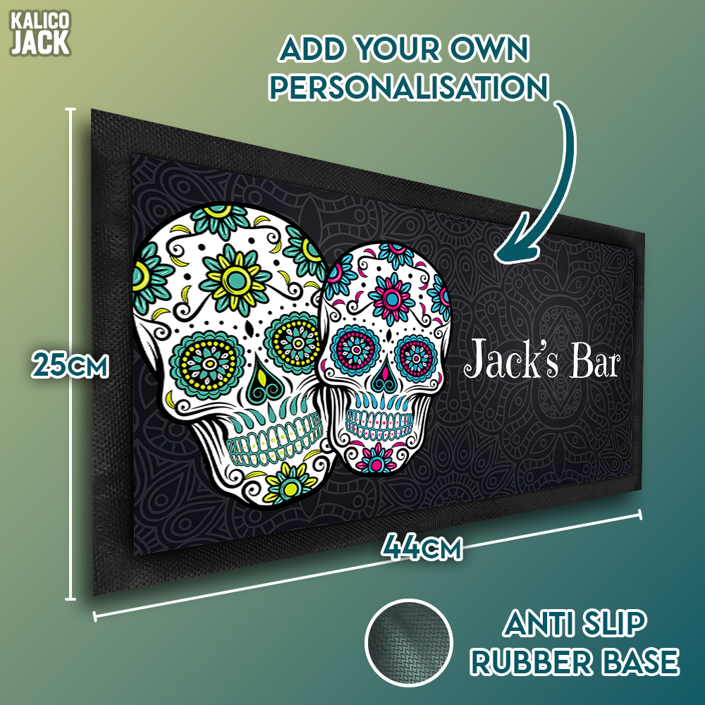 Personalised Sugar Skull Bar Mat