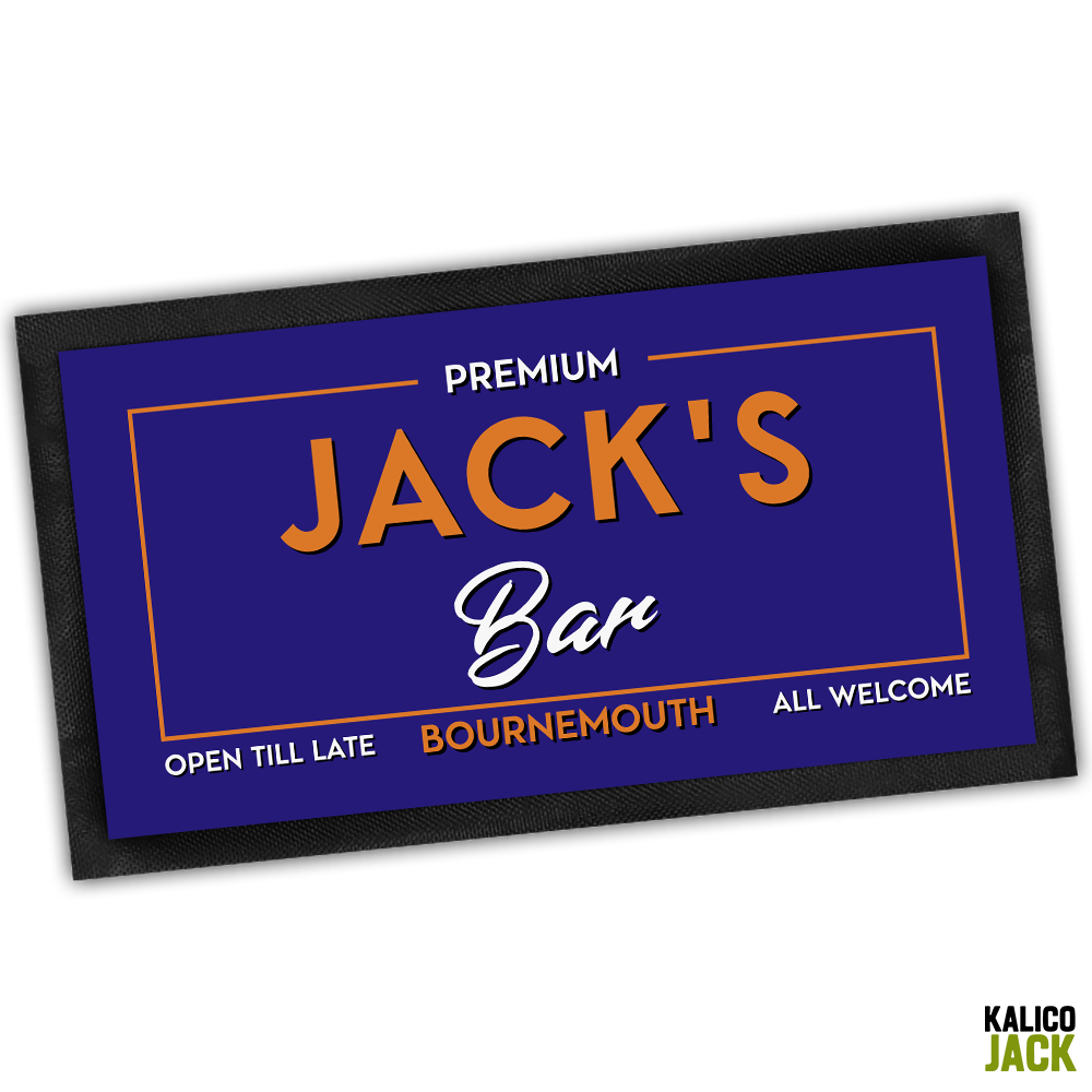 Personalised Open Till Late Bar Mat