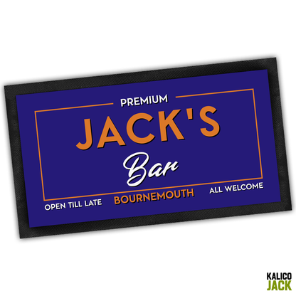 Personalised Open Till Late Bar Mat