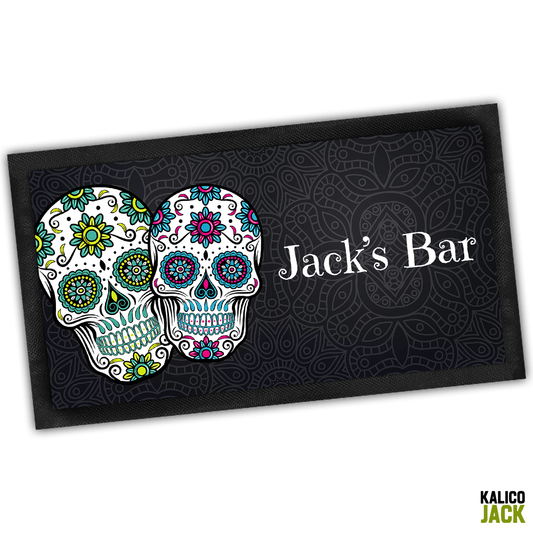 Personalised Sugar Skull Bar Mat