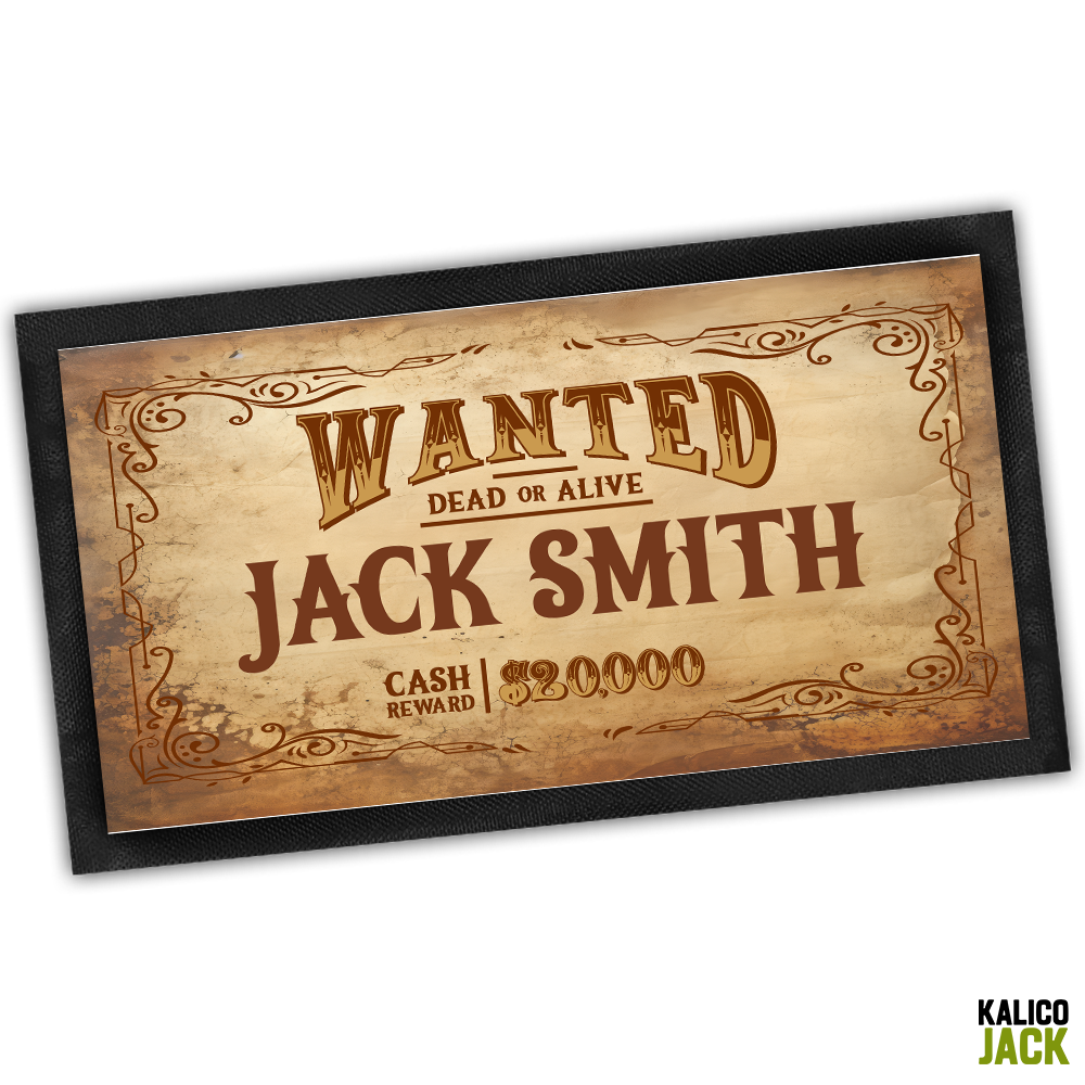 Personalised Wanted Bar Mat