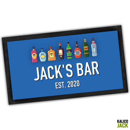 Personalised Spirit Bottle Bar Mat