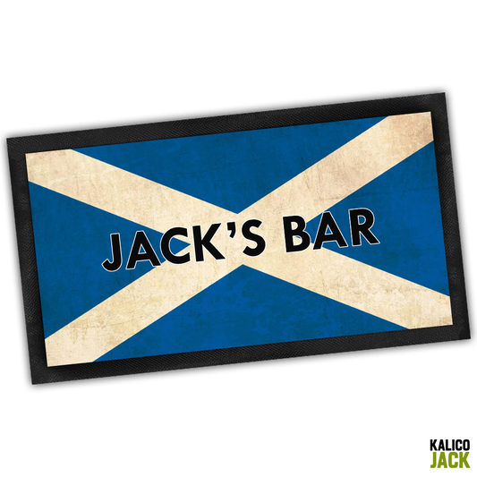 Personalised Scottish Flag Bar Mat