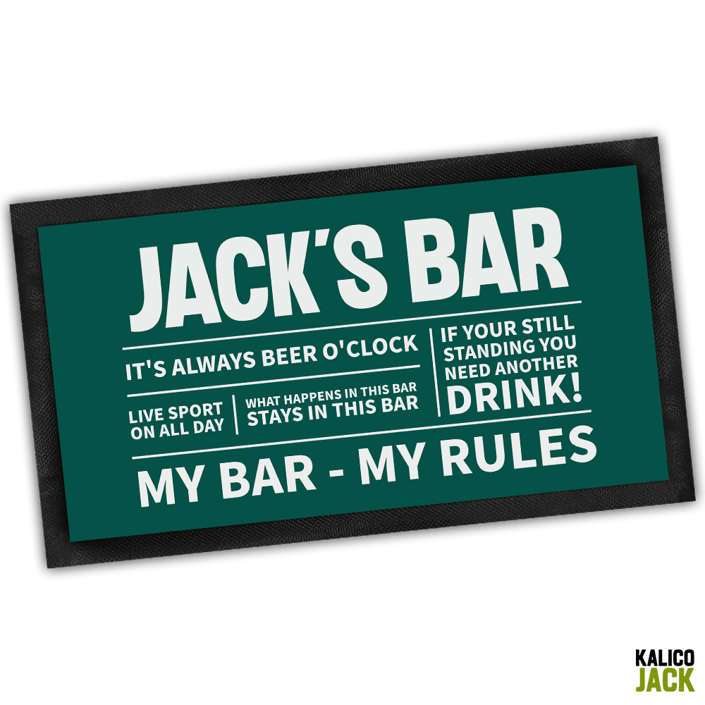 Personalised My Bar My Rules Bar Mat