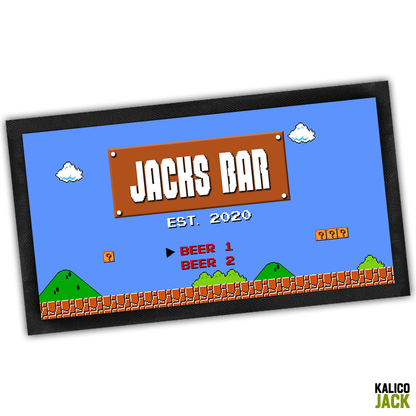 Personalised Retro Game Bar Mat