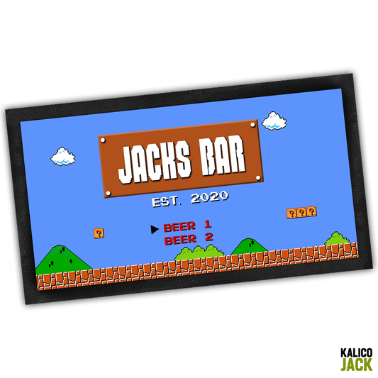 Personalised Retro Game Bar Mat