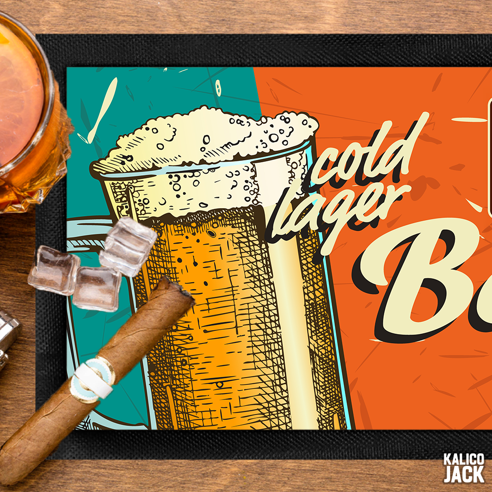 Personalised Beer Here Bar Mat