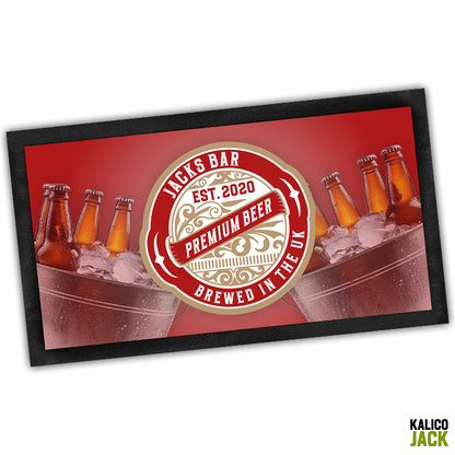 Personalised Beer Label Bar Mat
