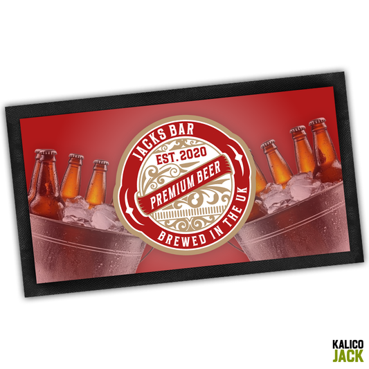 Personalised Beer Label Bar Mat