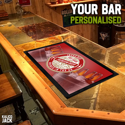 Personalised Beer Label Bar Mat
