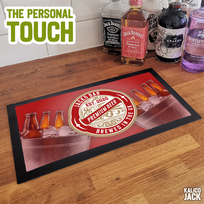 Personalised Beer Label Bar Mat