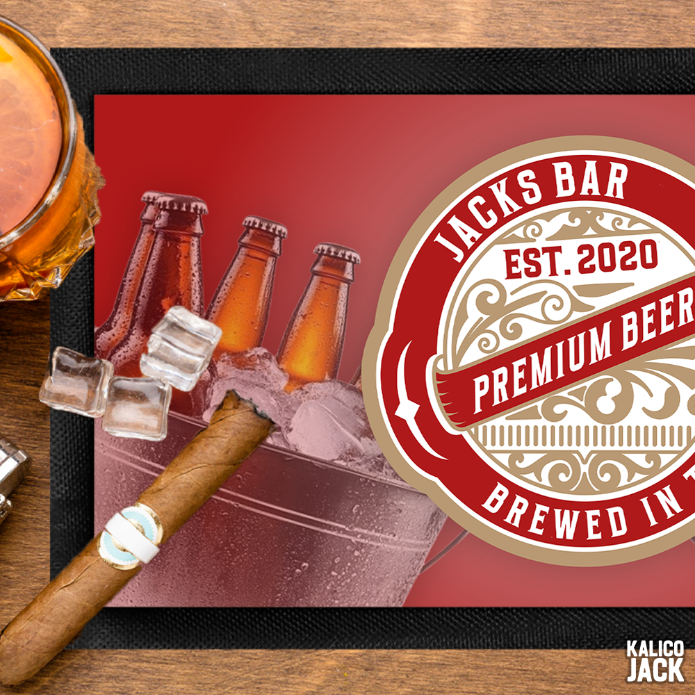 Personalised Beer Label Bar Mat