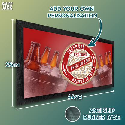 Personalised Beer Label Bar Mat