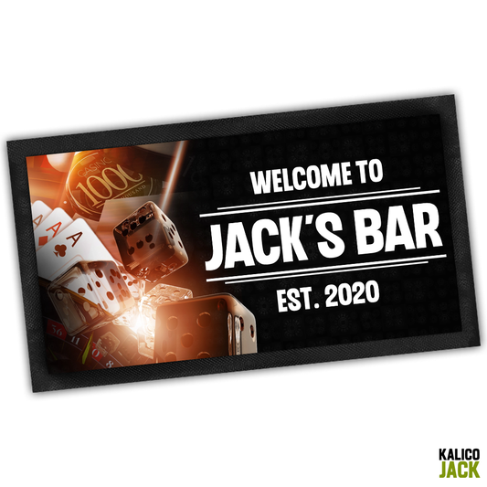 Personalised Casino Bar Mat