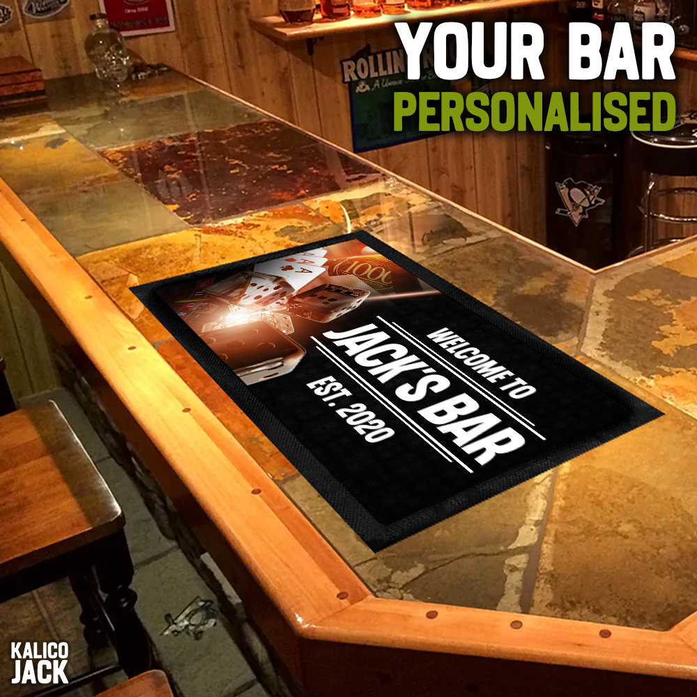 Personalised Casino Bar Mat