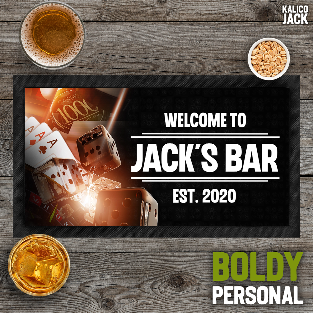 Personalised Casino Bar Mat