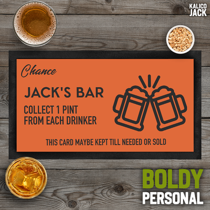 Personalised Chance Card Bar Mat