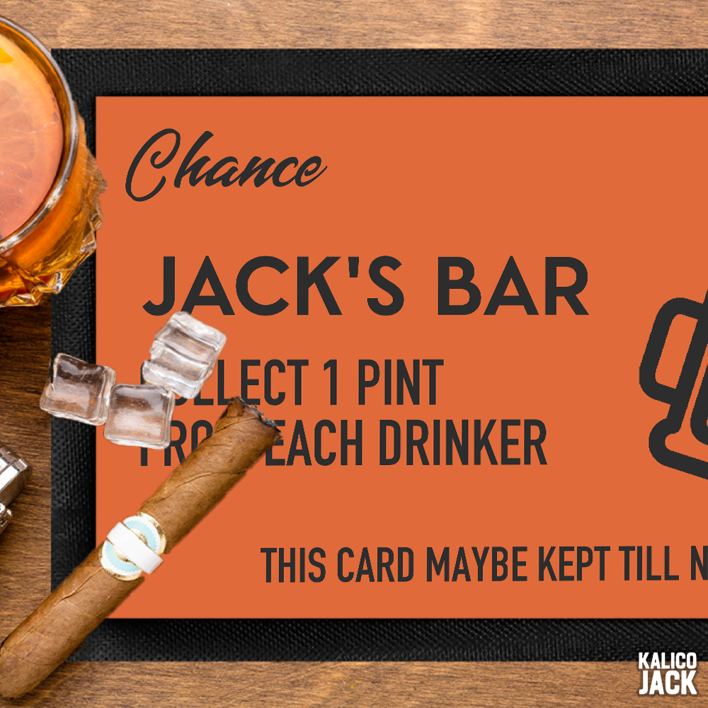 Personalised Chance Card Bar Mat