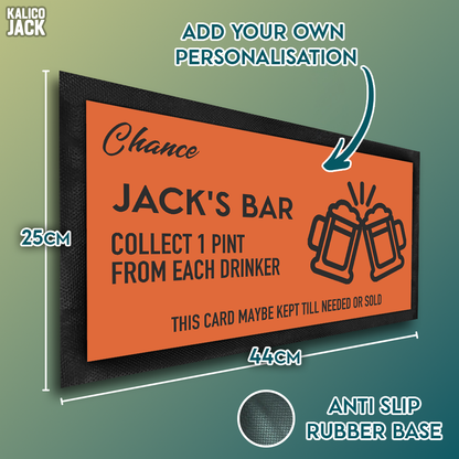 Personalised Chance Card Bar Mat