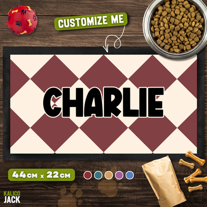 Checkered Pet Feeding Mat