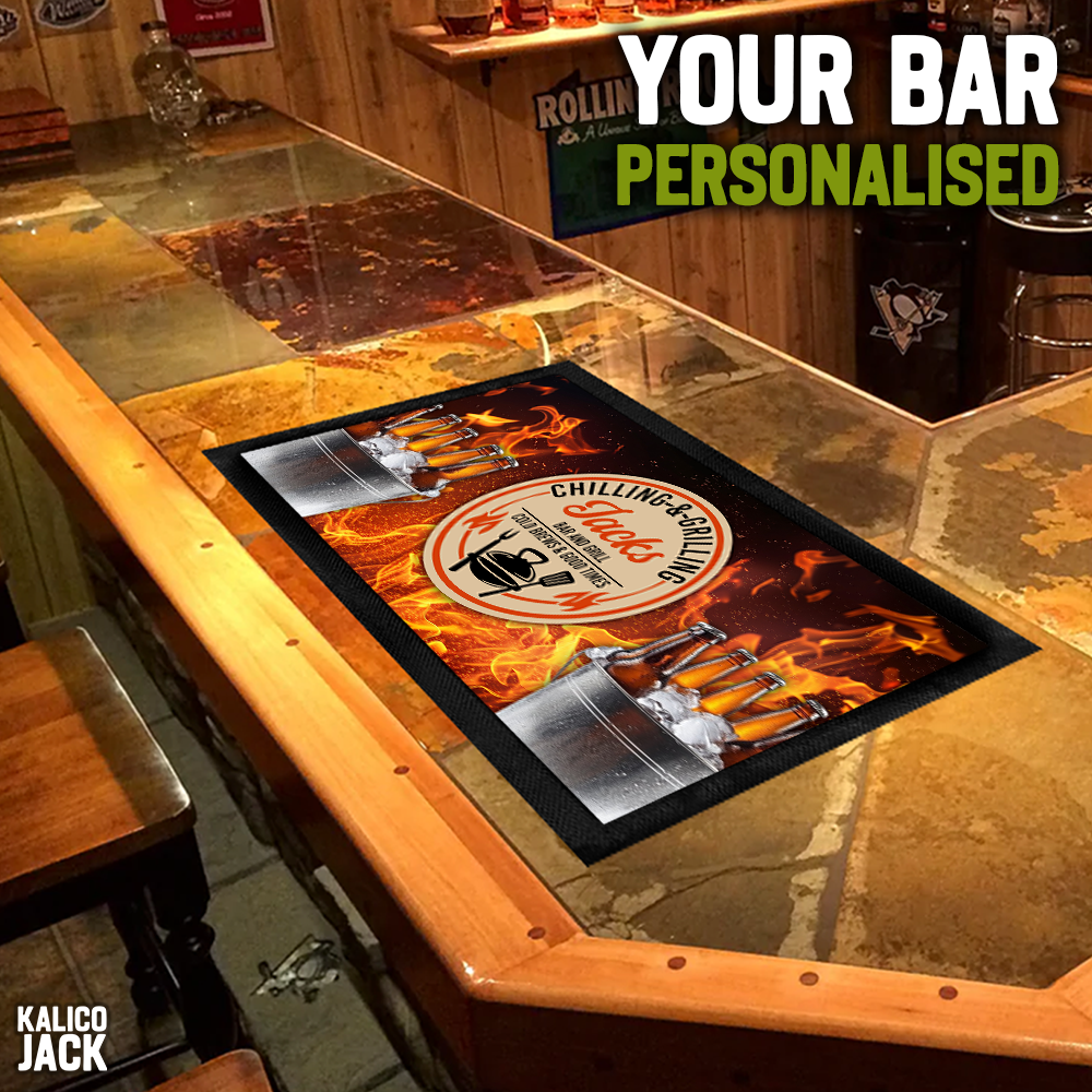Personalised Chillin 'N' Grillin Bar Mat