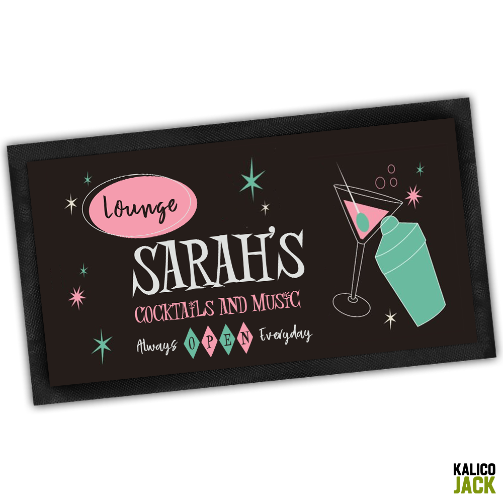 Personalised Cocktail Lounge Bar Mat