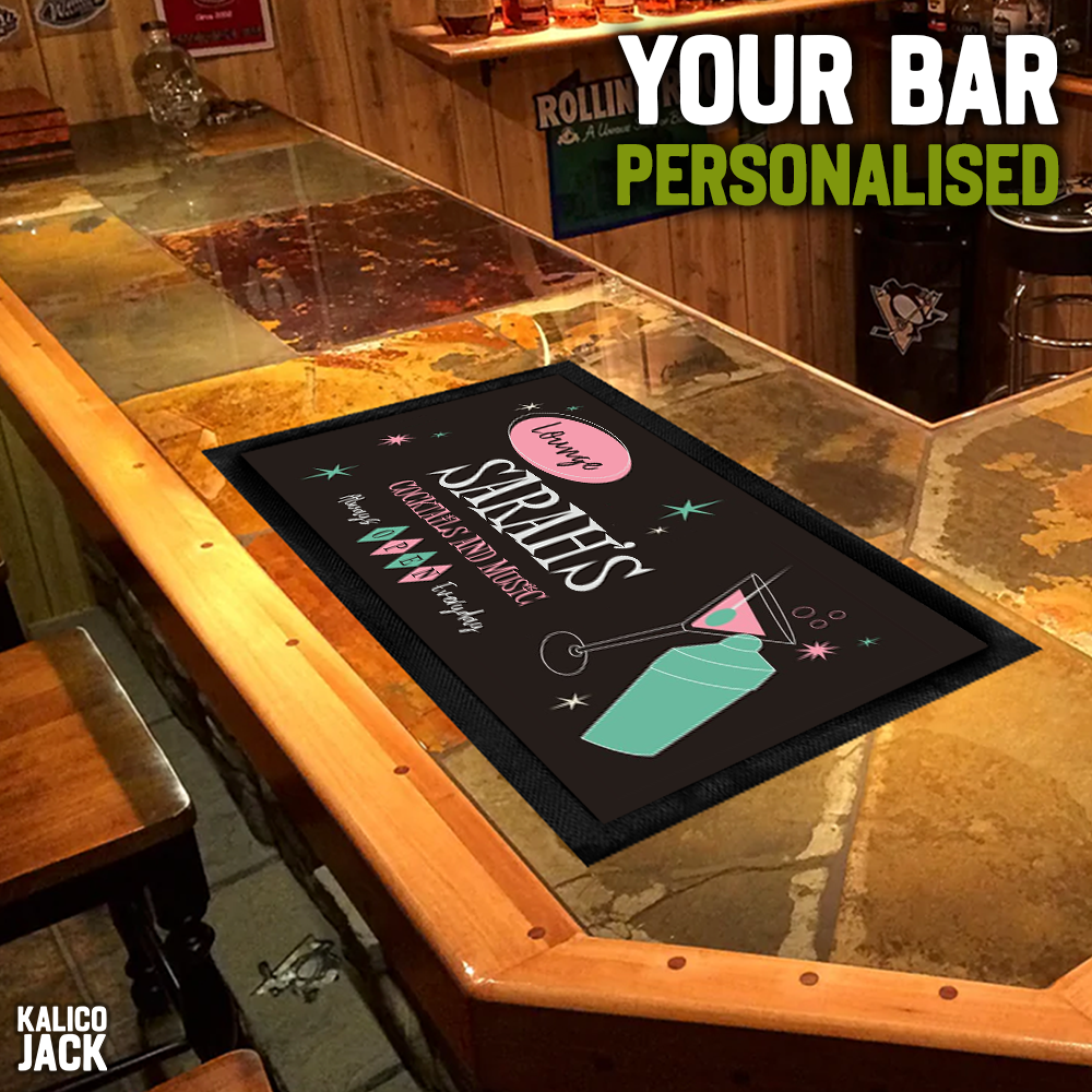 Personalised Cocktail Lounge Bar Mat