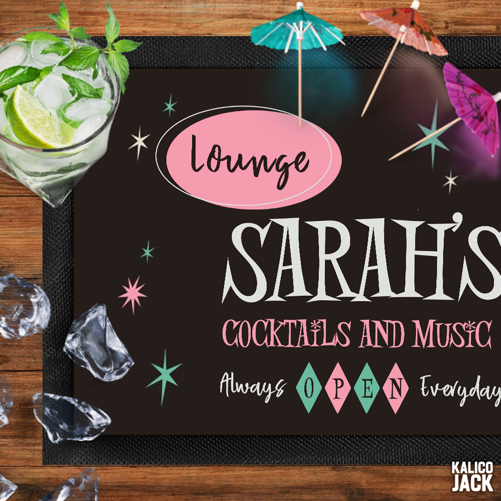 Personalised Cocktail Lounge Bar Mat