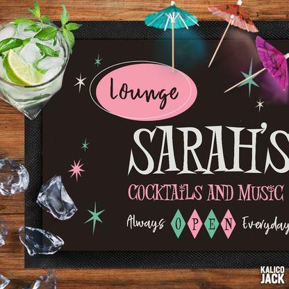Personalised Cocktail Lounge Bar Mat