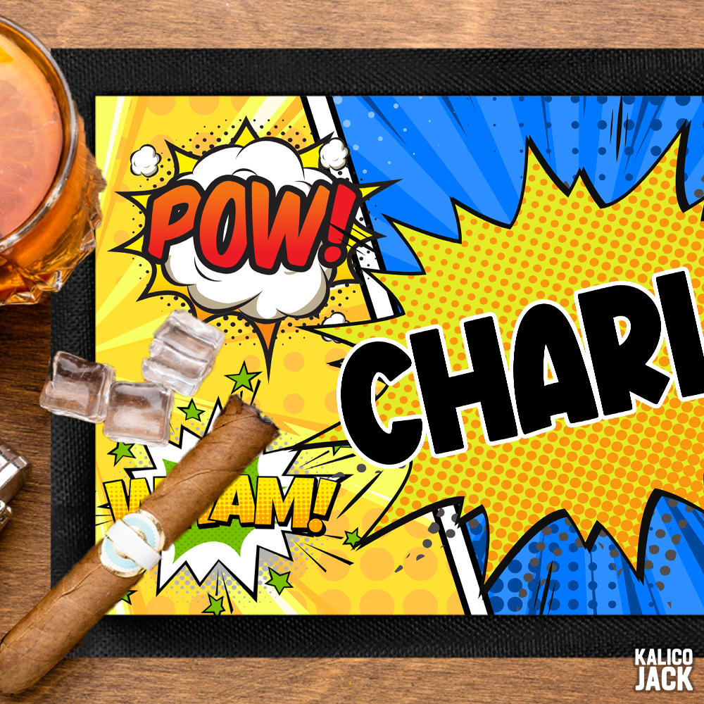 Personalised Comic Book Bar Mat