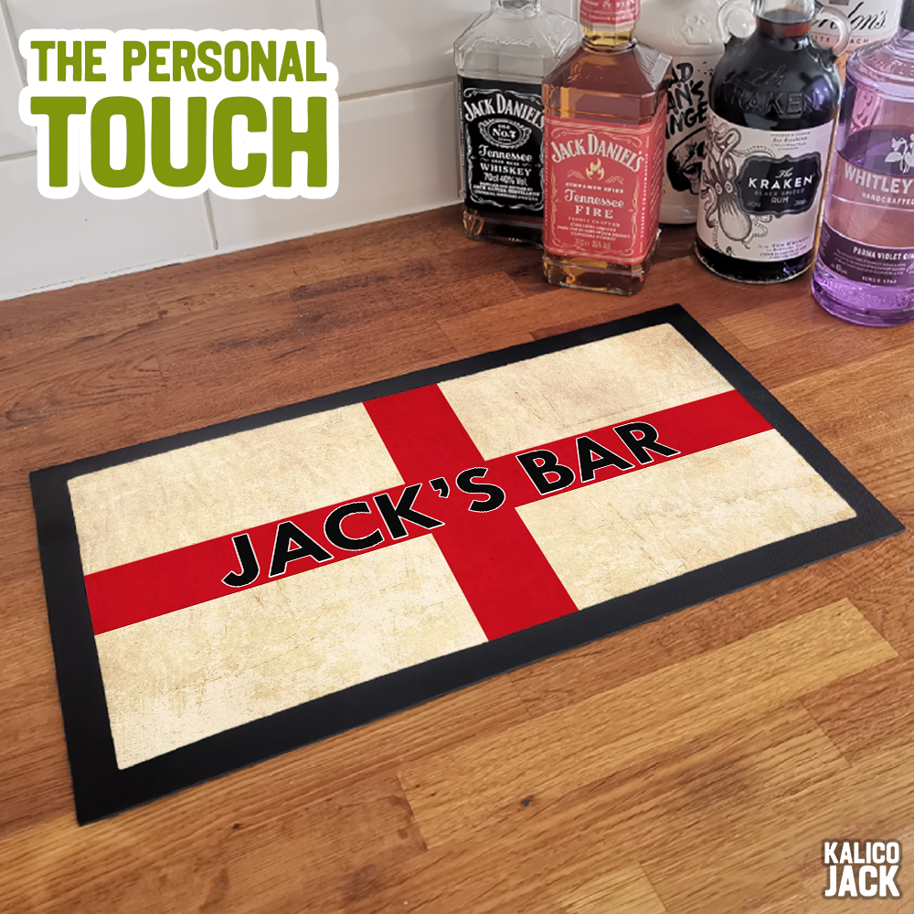 Personalised St Georges Cross Bar Mat