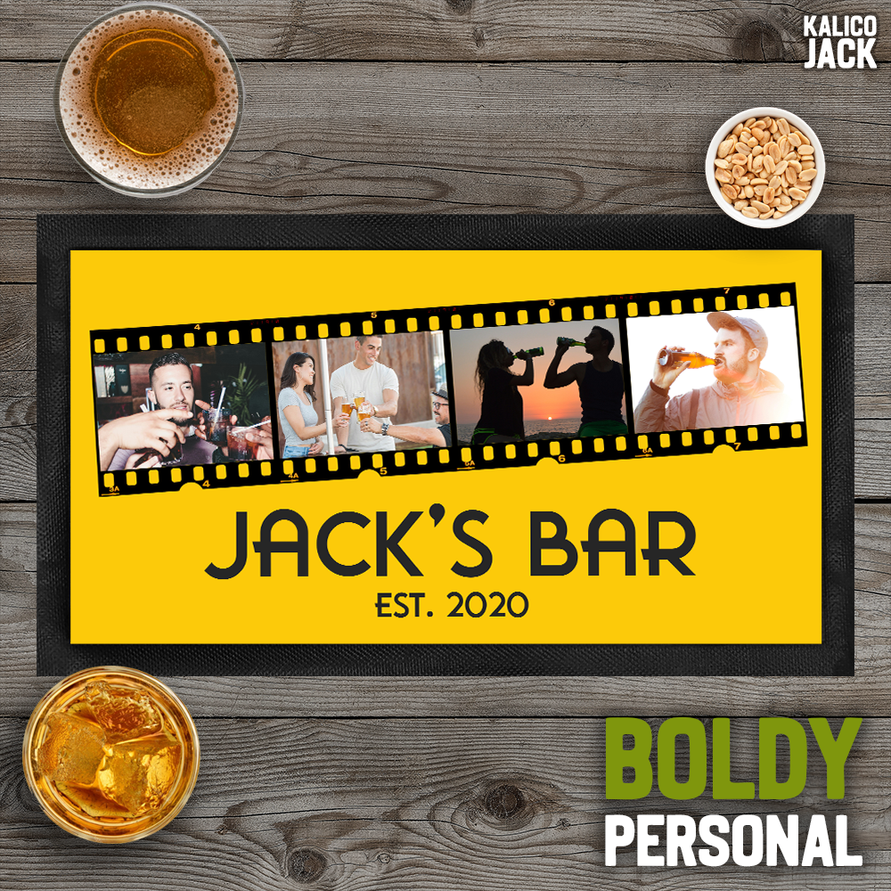 Personalised Film Roll Bar Mat
