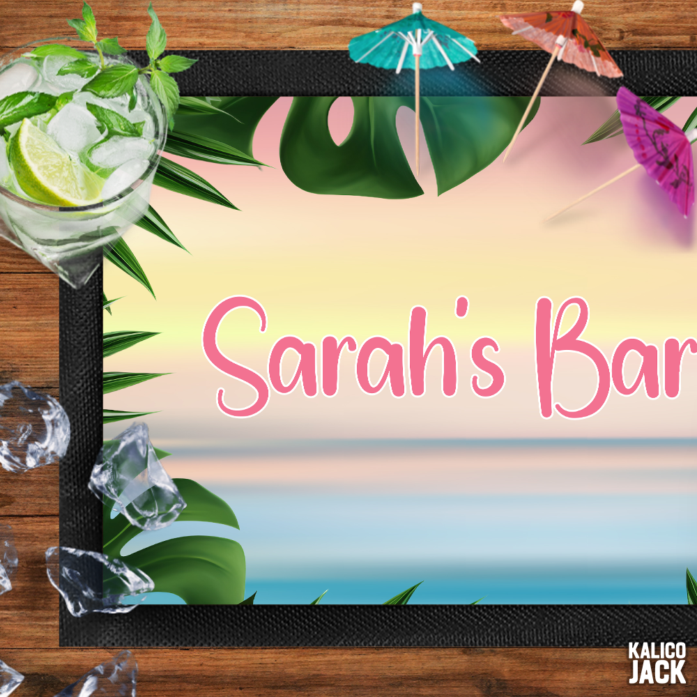 Personalised Flamingo Bar Mat