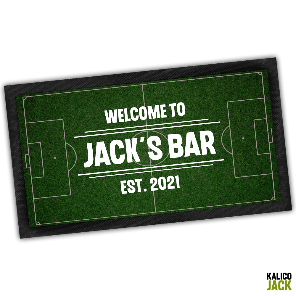 Personalised Football Pitch Bar Mat