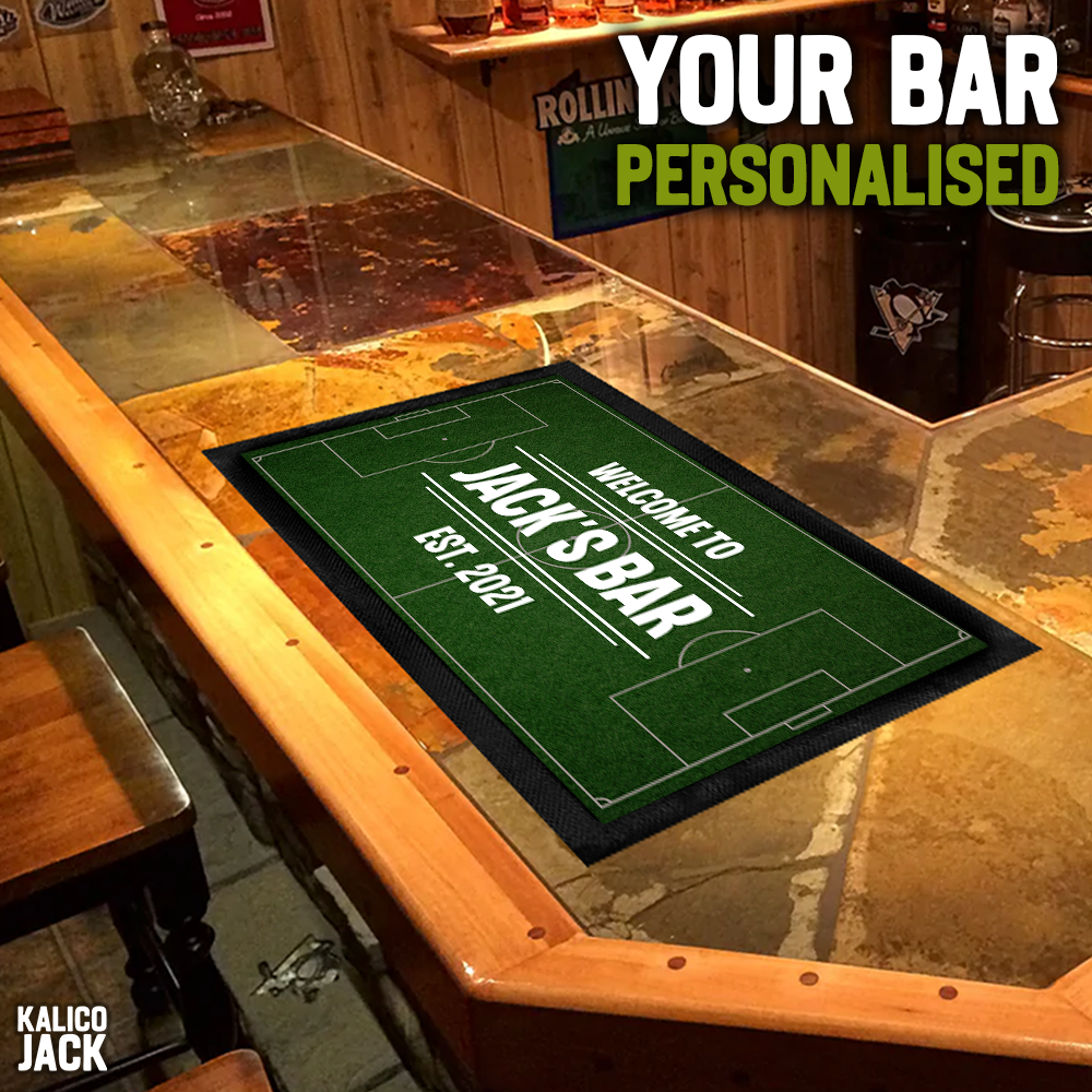 Personalised Football Pitch Bar Mat