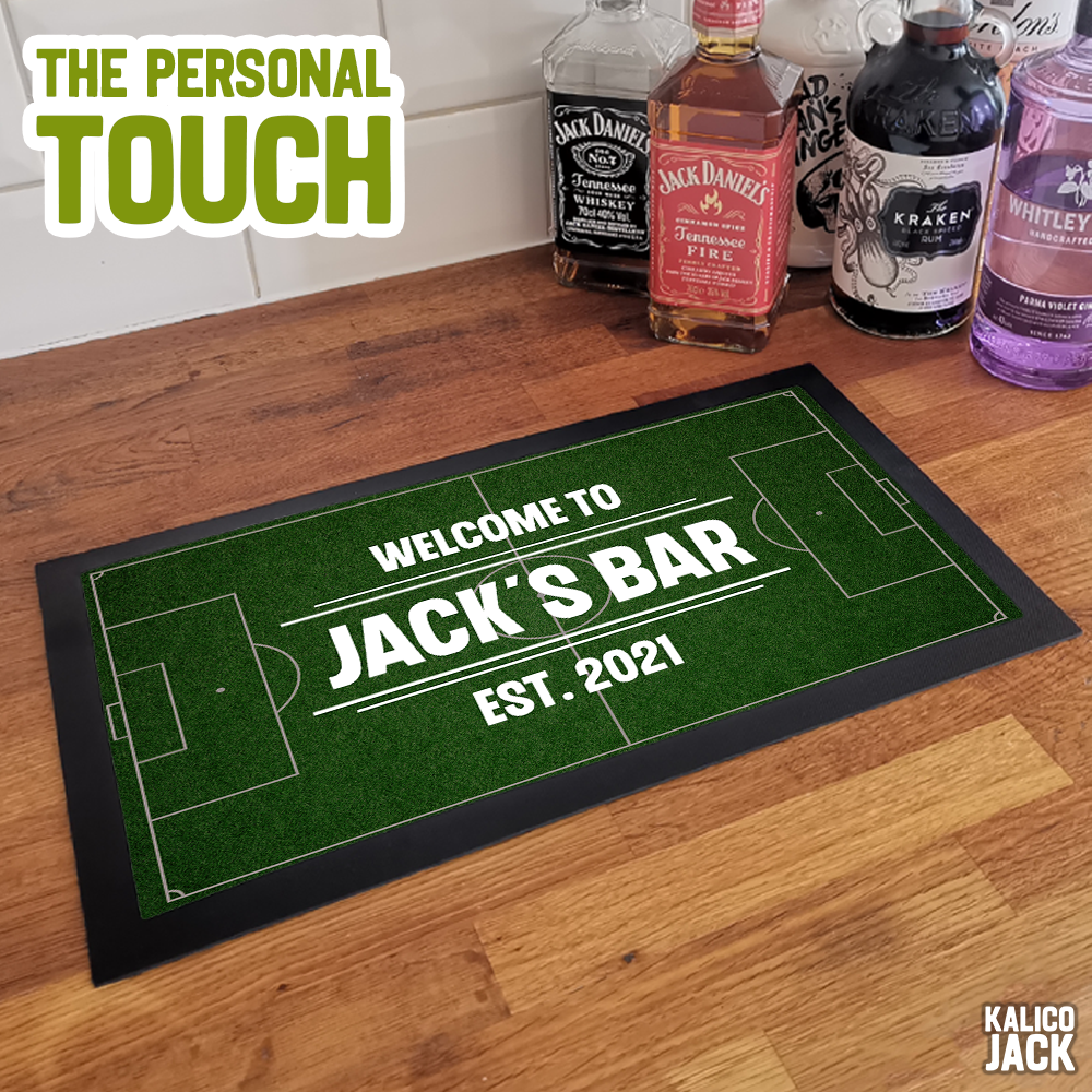 Personalised Football Pitch Bar Mat