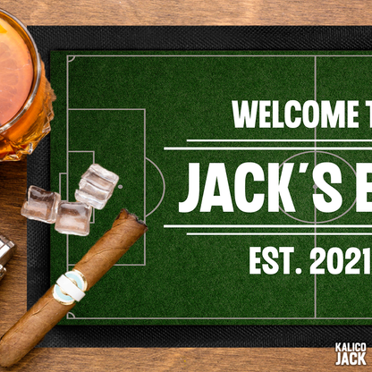 Personalised Football Pitch Bar Mat